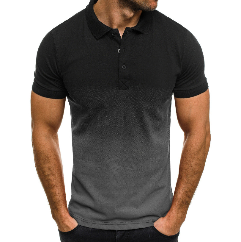Lapel 3D Gradient Short-Sleeved POLO Shirt | hoodie manufacturers