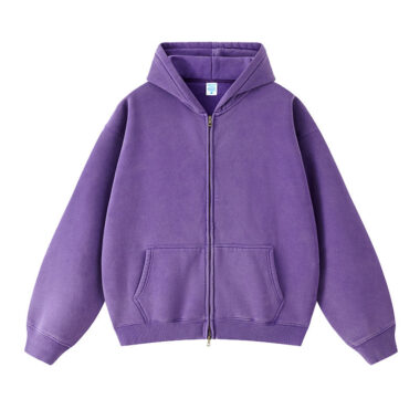 Autumn Winter Fleece Zip Hoodie – Soft and Cozy Design