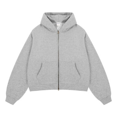 Autumn Winter Fleece Zip Hoodie – Soft and Cozy Design