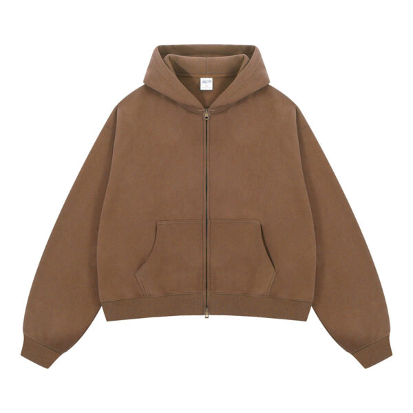 Autumn Winter Fleece Zip Hoodie – Soft and Cozy Design