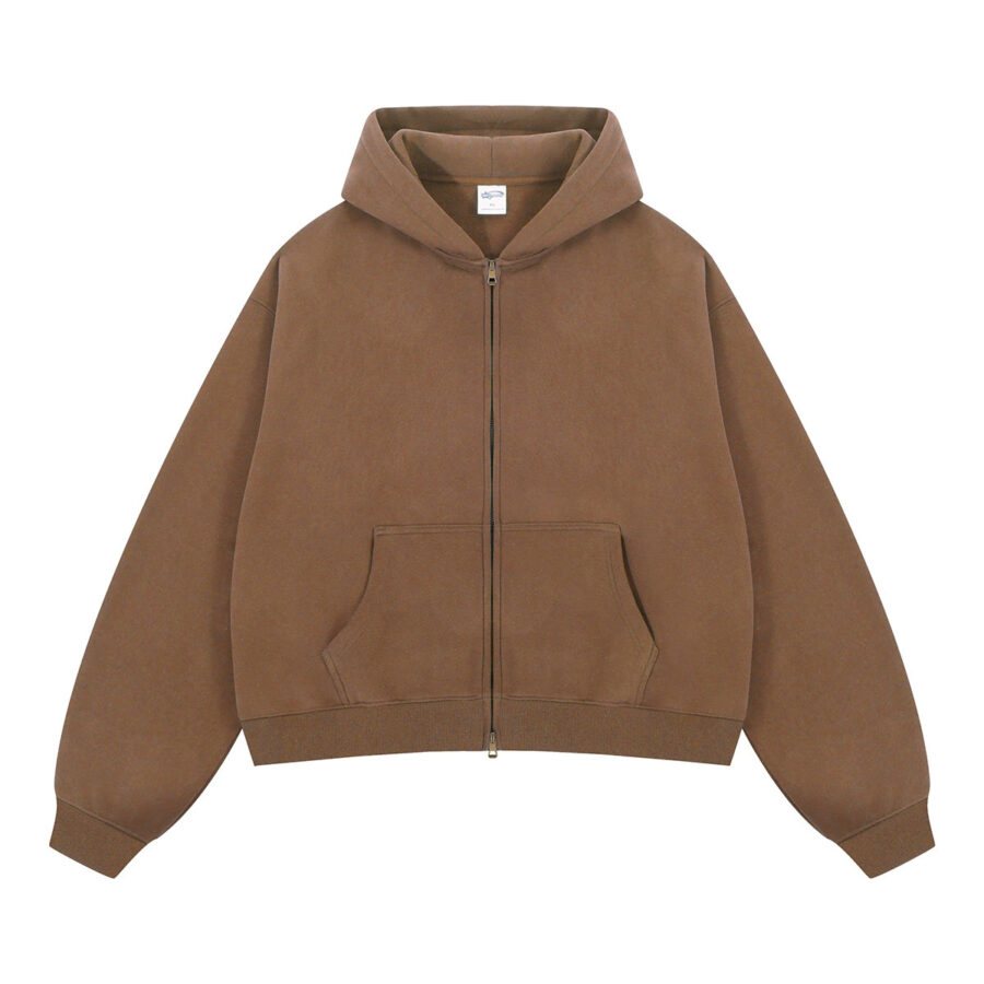 Autumn Winter Fleece Zip Hoodie – Soft and Cozy Design