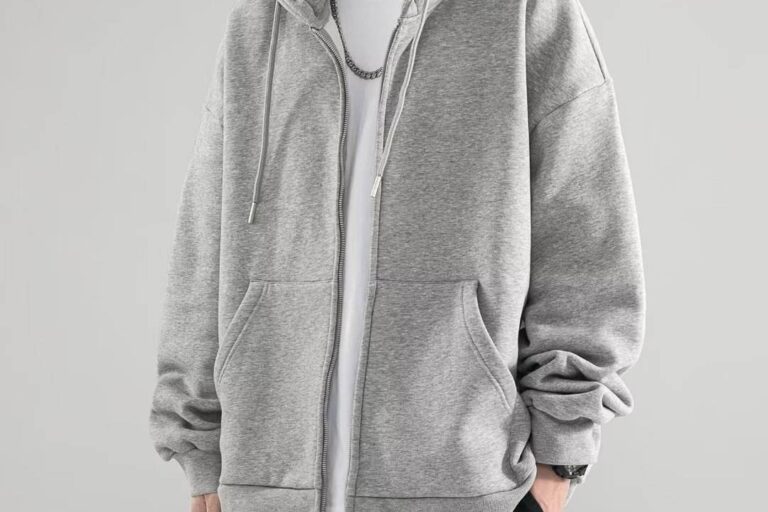 Men’s Solid Color Autumn Winter Zip Hoodie – Stylish and Comfortable