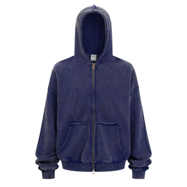 Custom High-Quality Retro Zip Hoodie, Soft and Durable Design