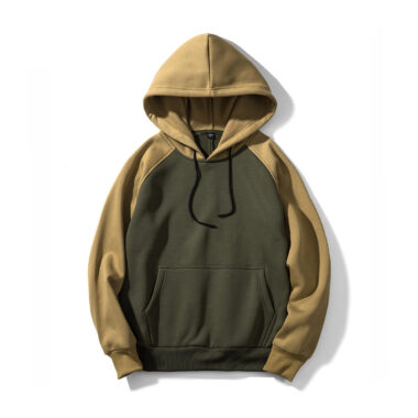 Custom Men’s Loose Fit Colorblock Pullover Hoodies