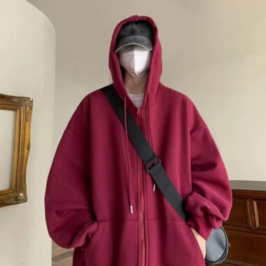 Plain Casual Fashion Zip Hoodie – Minimalist & Comfortable