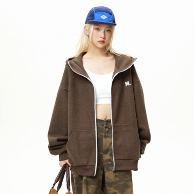 Autumn Vintage Oversized Unisex Zip Hoodie – Comfortable Streetwear Style