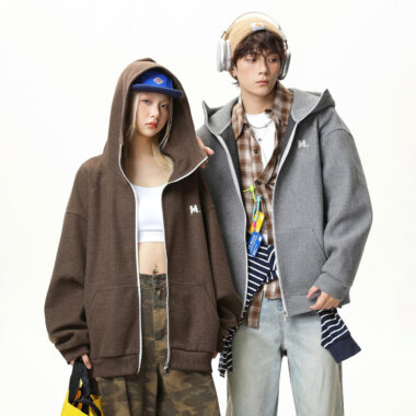 Autumn Vintage Oversized Unisex Zip Hoodie – Comfortable Streetwear Style