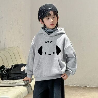 Thick fleece cotton cartoon unisex winter kids hoodie