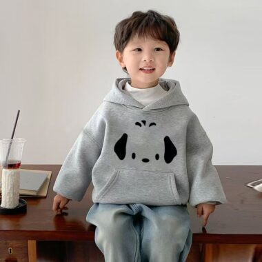 Thick fleece cotton cartoon unisex winter kids hoodie