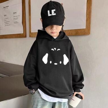 Thick fleece cotton cartoon unisex winter kids hoodie