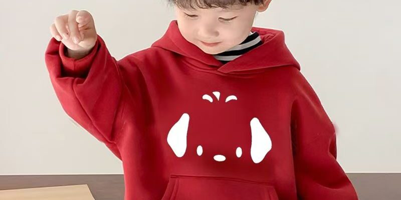 Thick fleece cotton cartoon unisex winter kids hoodie