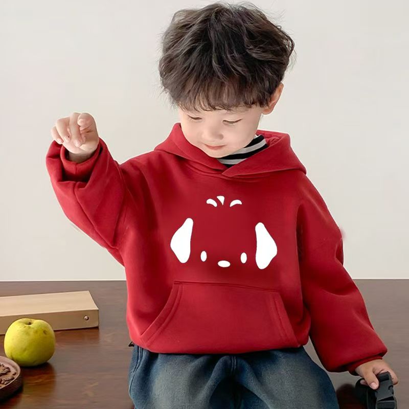 Thick fleece cotton cartoon unisex winter kids hoodie