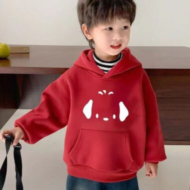 Thick fleece cotton cartoon unisex winter kids hoodie