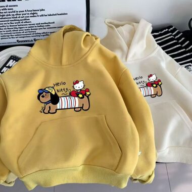 HelloKitty spring autumn cartoon fleece kids hoodie