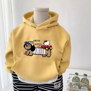 HelloKitty spring autumn cartoon fleece kids hoodie