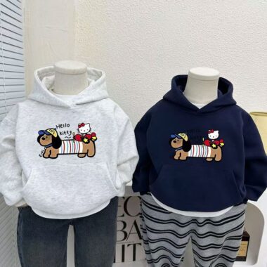 HelloKitty spring autumn cartoon fleece kids hoodie