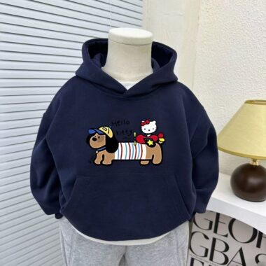 HelloKitty spring autumn cartoon fleece kids hoodie