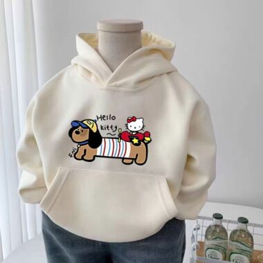 HelloKitty spring autumn cartoon fleece kids hoodie