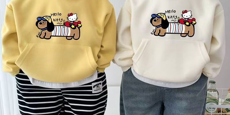 HelloKitty spring autumn cartoon fleece kids hoodie