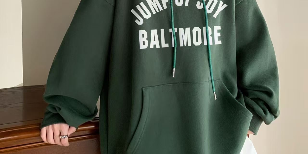 Autumn winter loose American style letter print oversized hoodie