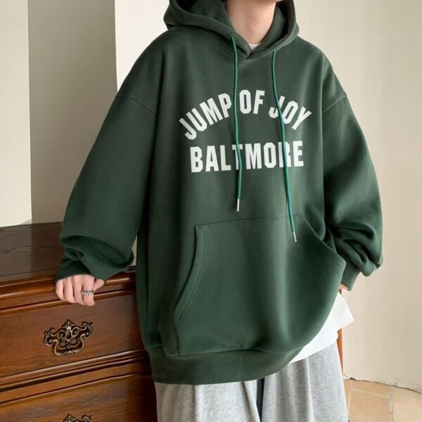 Autumn winter loose American style letter print oversized hoodie