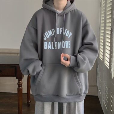 Autumn winter loose American style letter print oversized hoodie
