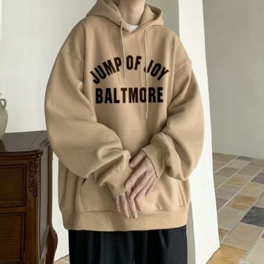 Autumn winter loose American style letter print oversized hoodie