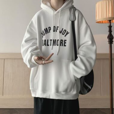 Autumn winter loose American style letter print oversized hoodie