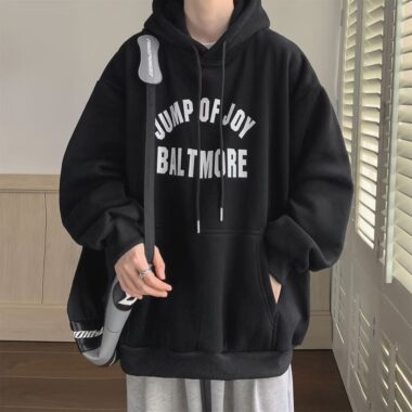 Autumn winter loose American style letter print oversized hoodie