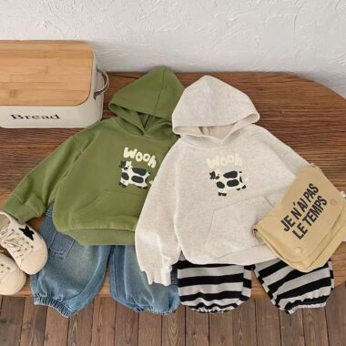 Loose casual cartoon spring autumn hoodie for kids wear