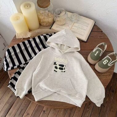 Loose casual cartoon spring autumn hoodie for kids wear