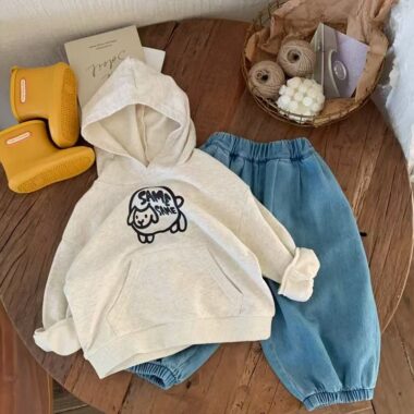 Loose casual cartoon spring autumn hoodie for kids wear