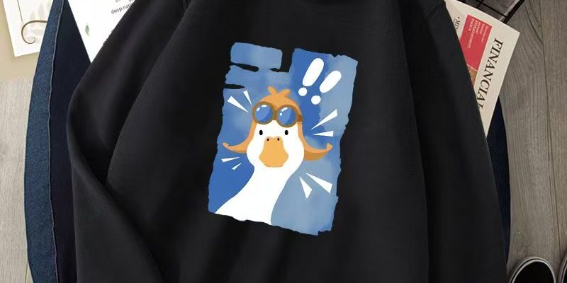 Cute cartoon loose men’s autumn casual pullover hoodie