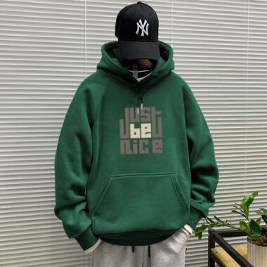 Fleece loose plus size men’s autumn winter pullover hoodie