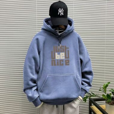 Fleece loose plus size men’s autumn winter pullover hoodie