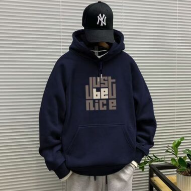 Fleece loose plus size men’s autumn winter pullover hoodie