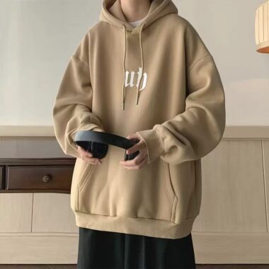 Heavyweight cotton American style men’s oversized hoodie