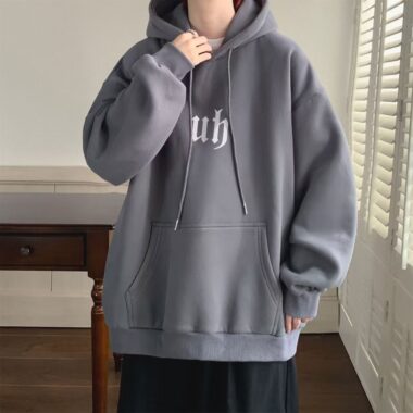 Heavyweight cotton American style men’s oversized hoodie