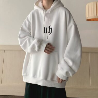 Heavyweight cotton American style men’s oversized hoodie