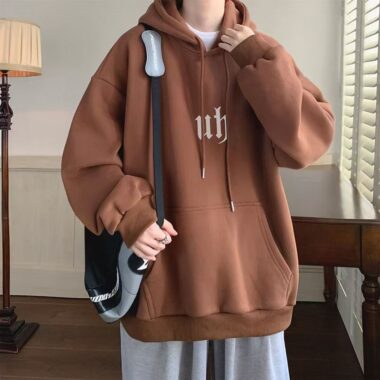 Heavyweight cotton American style men’s oversized hoodie