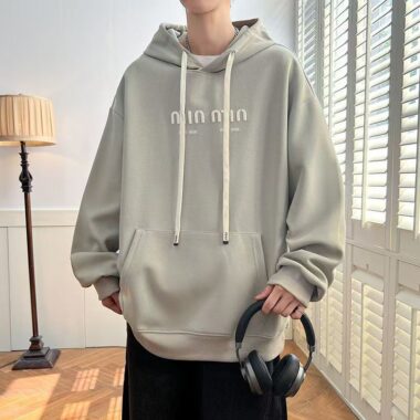 Loose men’s spring autumn casual pullover hoodie