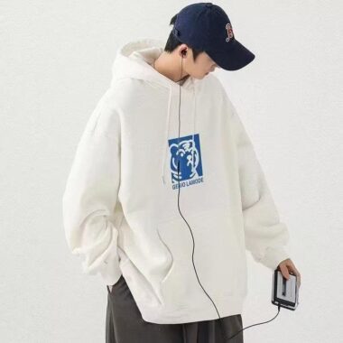 Loose plus size spring autumn oversized hoodie for men