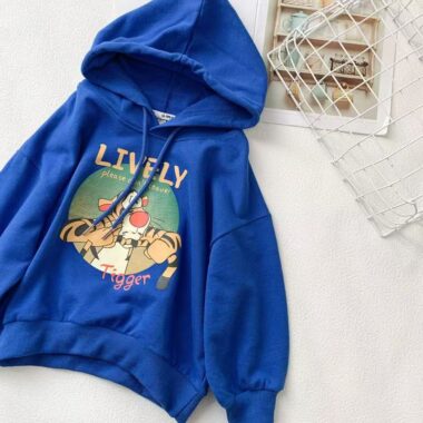 Thick cartoon warm autumn winter unisex fleece kids hoodie
