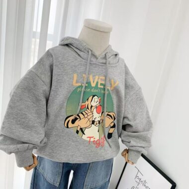 Thick cartoon warm autumn winter unisex fleece kids hoodie