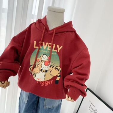 Thick cartoon warm autumn winter unisex fleece kids hoodie