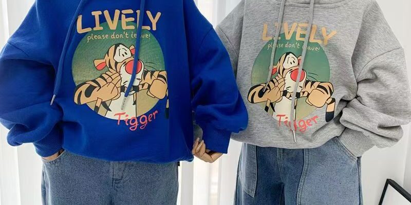 Thick cartoon warm autumn winter unisex fleece kids hoodie