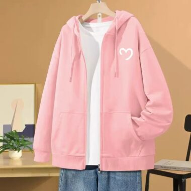 Vintage plus size unisex spring autumn loose zip hoodie