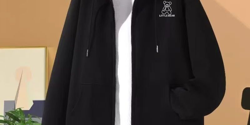 Vintage plus size unisex spring autumn loose zip hoodie