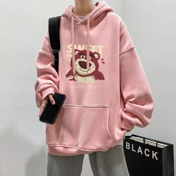 Loose vintage fleece men’s oversized hoodie warm winter