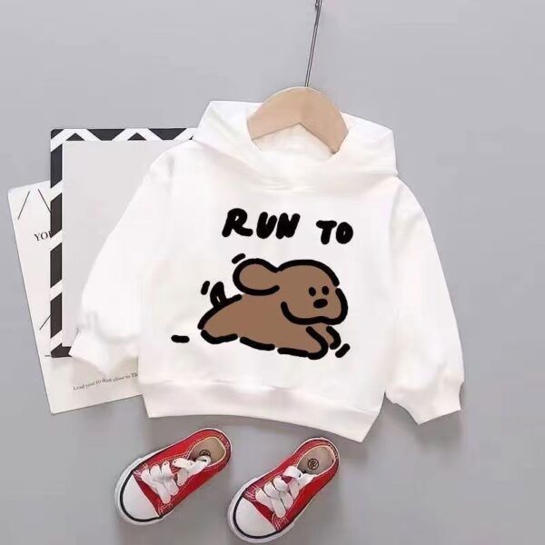 White spring autumn fashion hoodie for stylish kids wear